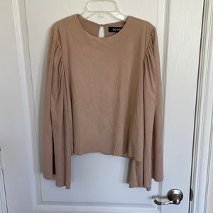Pink long sleeve arm flare suede  DO+BE shirt